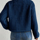 Fuzzy Button Up Collared Neck Jacket