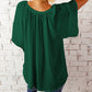 Ruched Notched Half Sleeve Blouse