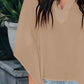 High-Low Notched Half Sleeve Blouse