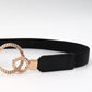 Double Ring Buckle Elastic PU Belt