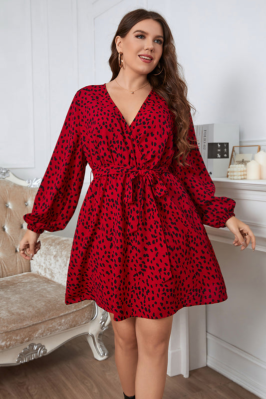 Tam Long Sleeve Belted V-Neck Dress