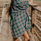 Plaid Button Up Collared Neck Shirt Dress