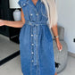 Stacked Cap Sleeve Denim Dress