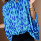 Printed Turtleneck Half Sleeve Blouse