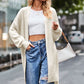 Open Front Dropped Shoulder Longline Cardigan