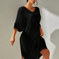 Slit V-Neck Flounce Sleeve Cover-Up