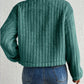 Fuzzy Button Up Collared Neck Jacket