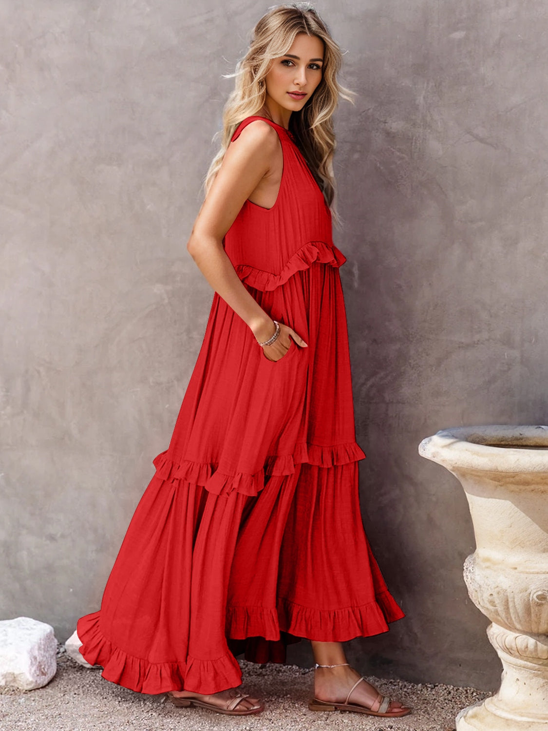 Riley Ruffled Tiered Maxi Dress