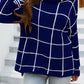 Angel Wings Plaid Turtleneck Drop Shoulder Sweater