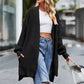 Open Front Dropped Shoulder Longline Cardigan