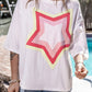 Star Round Neck Dropped Shoulder T-Shirt