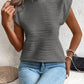 Mock Neck Cap Sleeve T-Shirt