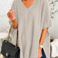 Slit V-Neck Half Sleeve Knit Top