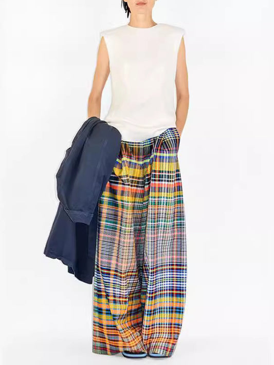 Gayle Plaid Wide Leg Pants