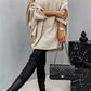 Round Neck Batwing Sleeve Sweater