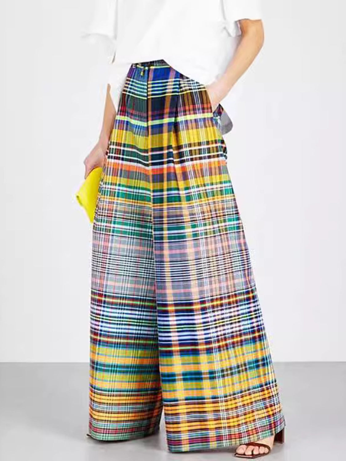 Gayle Plaid Wide Leg Pants