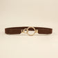 Double Ring Buckle Elastic PU Belt