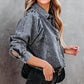 Collared Neck Buttoned Denim Shirt