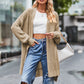 Open Front Dropped Shoulder Longline Cardigan