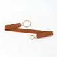 Double Ring Buckle Elastic PU Belt