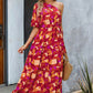 Printed One-Shoulder Tie Belt Maxi Dress