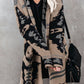 Geometric Open Front Pocketed Cardigan