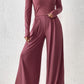 Maya Lily Top and Wide-Leg Pants Set