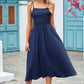 Smocked Spaghetti Strap Midi Dress