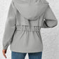 Drawstring Zip Up Hooded Jacket