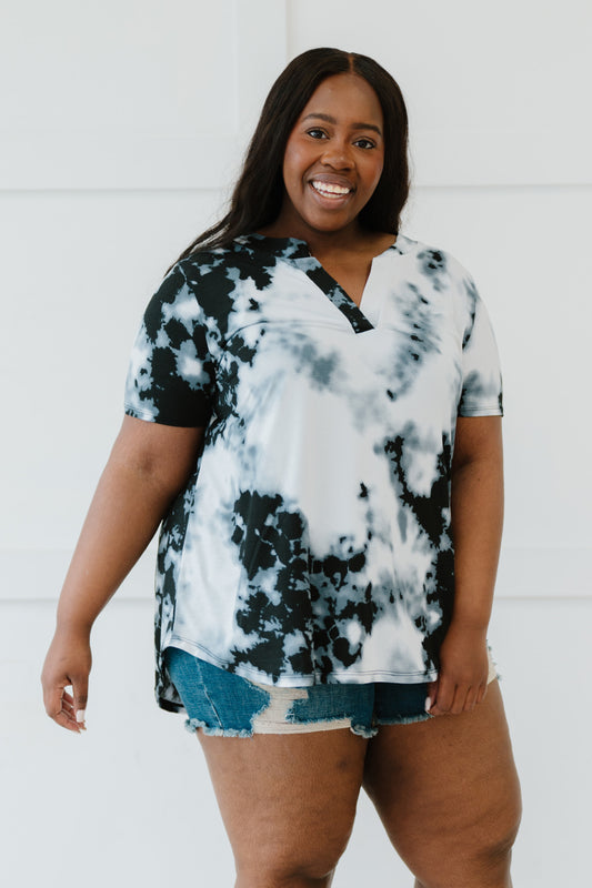 Love Abstract Printed Notched Tee