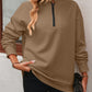Zip-Up Dropped Shoulder Sweatshirt