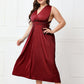 Plus Size Tied Surplice Sleeveless Midi Dress