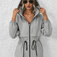 Drawstring Zip Up Hooded Jacket