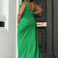 Ruched One-Shoulder Split Formal Dress
