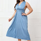 Plus Size Tied Surplice Sleeveless Midi Dress