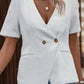 Sage Two-Button Short Sleeve Pocket Blazer