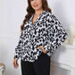 Melo Apparel Plus Size Printed Long Sleeve V-Neck Blouse