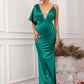 Asymmetrical Gathered Detail Backless Dress