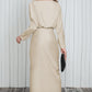 Megean Bateau Neck Midi Dress
