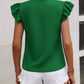 Notched Neck Butterfly Sleeve Blouse
