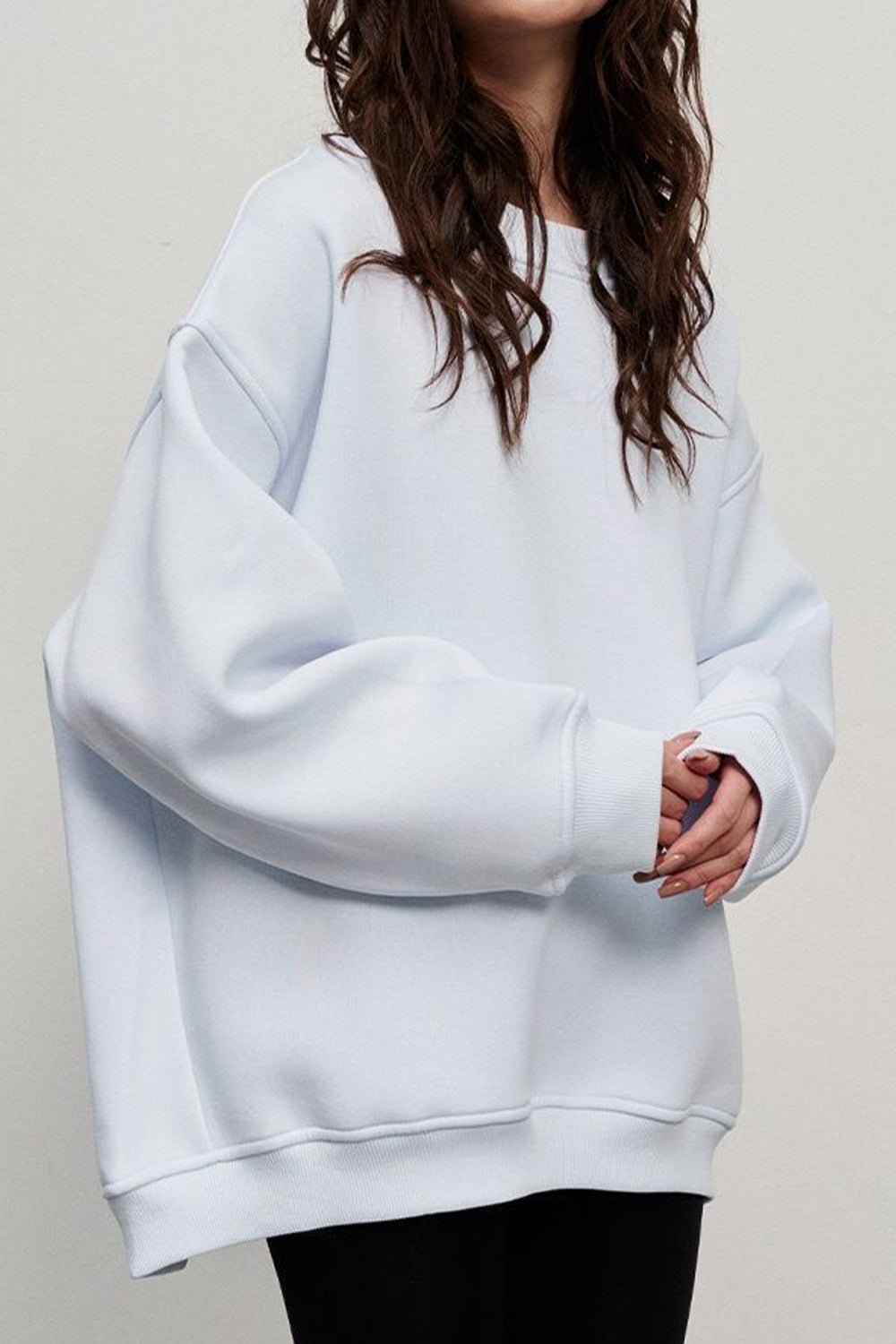 Round Neck Dropped Shoulder Sweatshirt