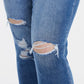BAYEAS Full Size High Waist Distressed Cat's Whiskers Straight Jeans