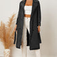 Double-Breasted Belted Longline Denim Jacket
