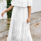 Plus Size Swiss Dot Off-Shoulder Tiered Dress