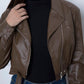 Zip Up Collared Neck Cropped Jacket