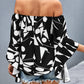Printed Off-Shoulder Bell Sleeve Blouse