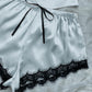 Lace Trim Cami, Shorts, Eye Mask, Scrunchie, and Bag Pajama Set