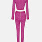 Printed Button Front Jacket and Pants Set