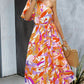 Printed One-Shoulder Tie Belt Maxi Dress