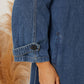 Double-Breasted Belted Longline Denim Jacket